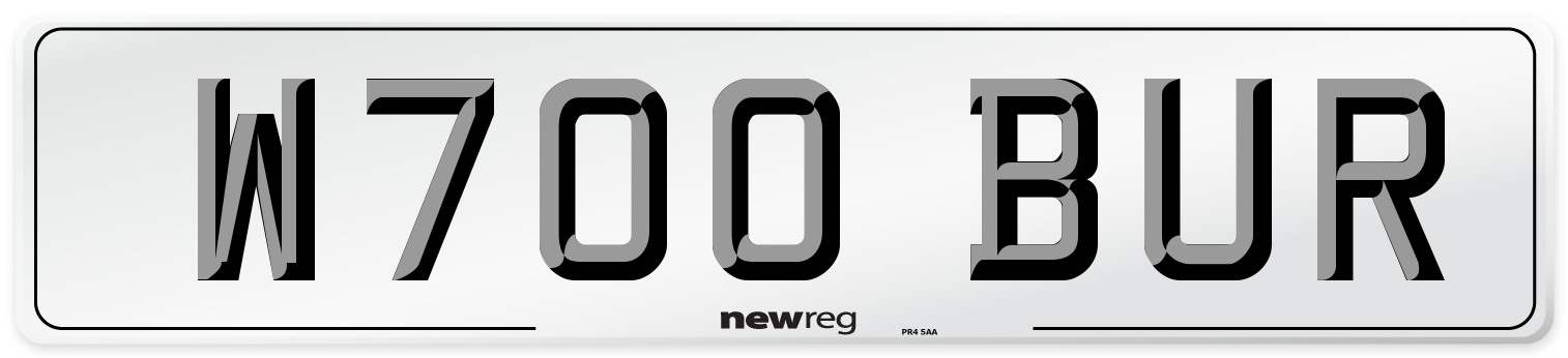 W700 BUR Number Plate from New Reg